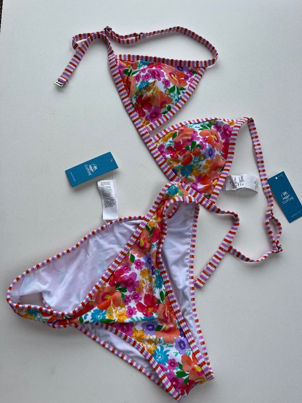 Cupshe floral bikini set 2 pc size medium